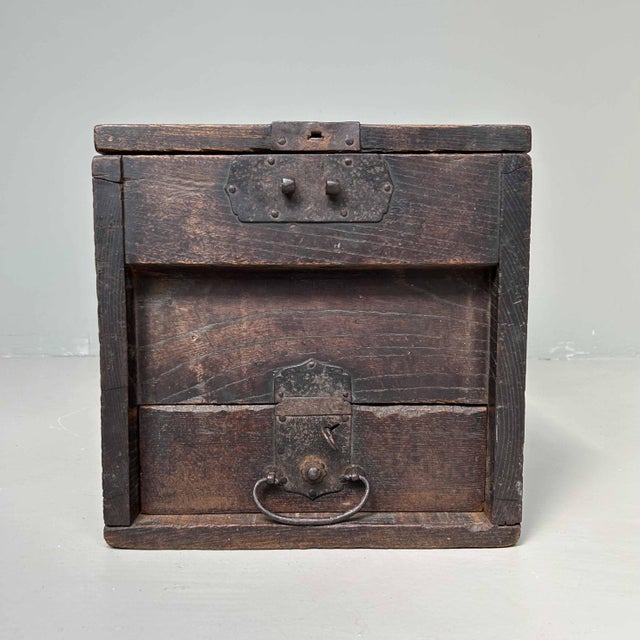 アンティーク雑貨 yakisoba Antique Wooden Zenibako Temple Offering Box, Japan, 1890s
