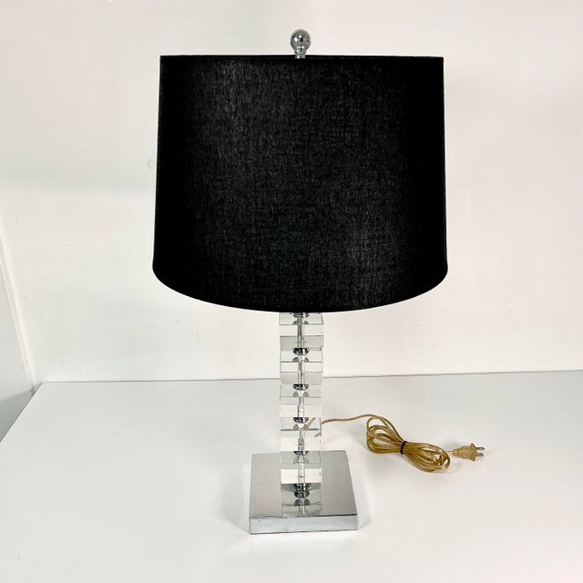 Contemporary 1970s Vintage Contemporary Modern Stacking Square Lucite Cubes Table Lamp For Sale - Image 3 of 16