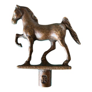 Vintage Solid Brass Prancing Horse Water Faucet Handle and Valve Spigot Manufacturer Hallmark Stamp For Sale