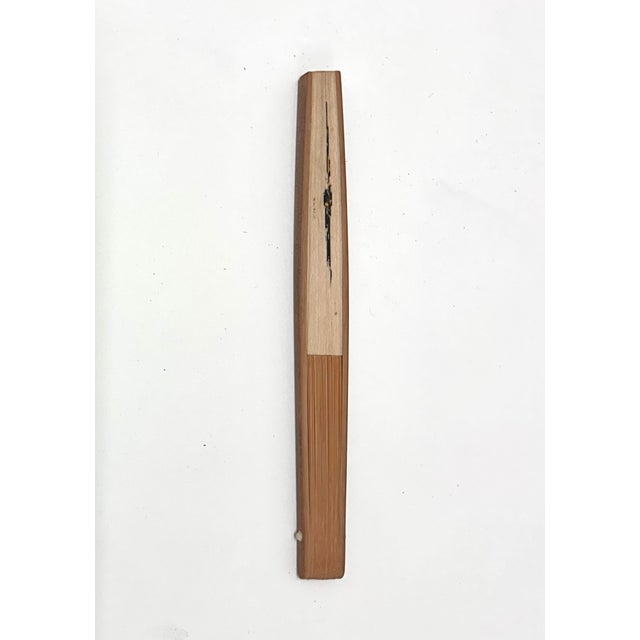 Mid 20th Century Mid Century Japanese Folding Fan (Sensu) – Hand Painted Butterfly – Showa Era, C. 1960 For Sale - Image 5 of 7