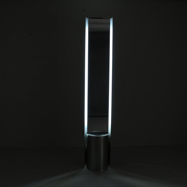Italian Modern Steel Backlit Ground Mirror For Sale - Image 11 of 12