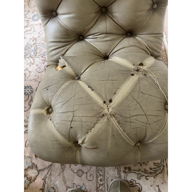 Vintage Tufted Leather Fireside Chair, French, Circa 1950s For Sale In San Francisco - Image 6 of 8