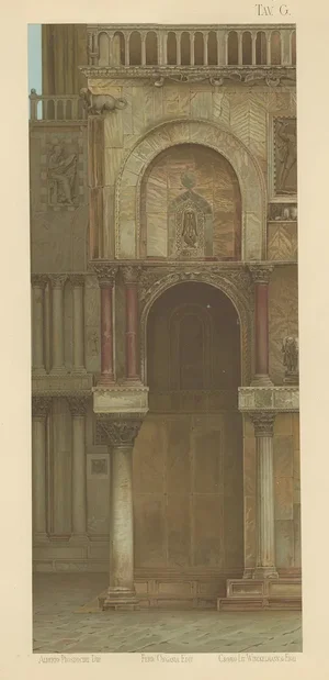 Main Facade of the Basilica of San Marco, 1881, Paper