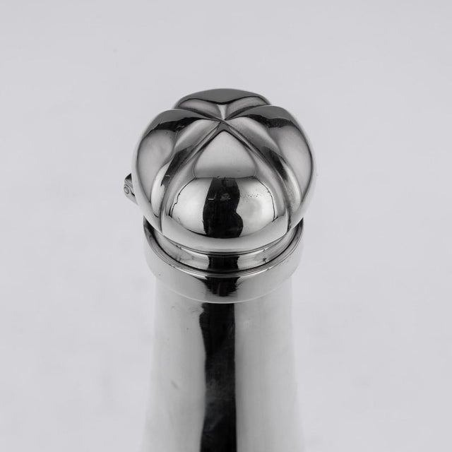 19th Century Victorian Silver & Glass Champagne Bottle Decanter, 1895 For Sale - Image 10 of 15