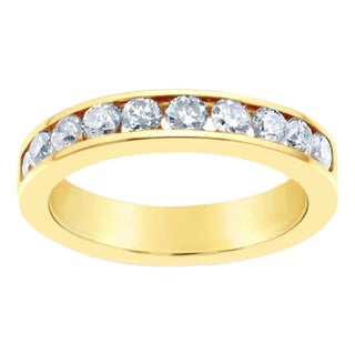 3MM One Carat Wide Diamond Band, Size 7 For Sale