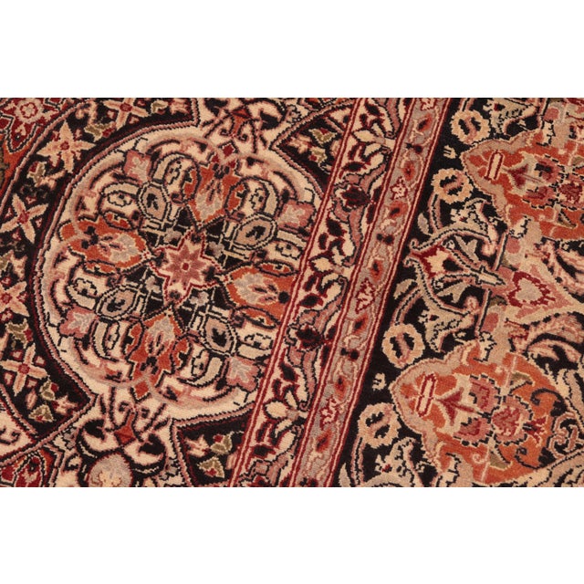 1990s Boho Chic Organic 1990's Pak-Persian Black/Rust Wool Rug - 5'11'' X 9'0'' For Sale - Image 5 of 9