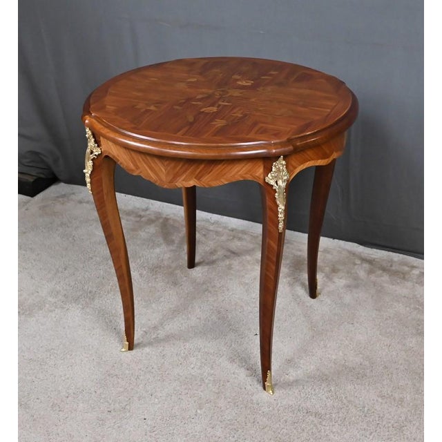 Louis XV Style Marquetry Coffee Table For Sale - Image 3 of 18