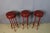 Maroon Vintage Bar Stools, 1970s, Set of 3 For Sale - Image 8 of 10
