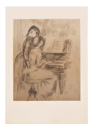 1959 Auguste Renoir "The Music Lesson", Hungarian Photogravure