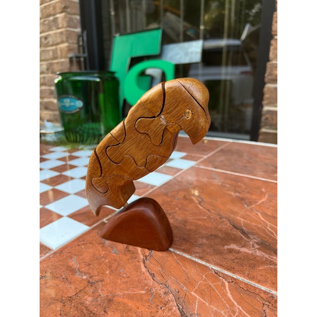 Mid-Century Modern 1970s Wooden Carved Bird Puzzle For Sale - Image 3 of 4