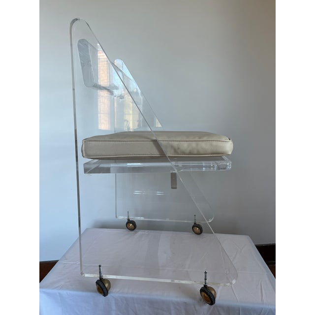 Mid-Century 1"- 1 1/4" Thick Lucite Desk Chair For Sale - Image 9 of 12