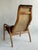 Lamino lounge chair designed by Yngve Ekström for Swedese, Sweden. Bentwood laminated frame with brown sheepskin...