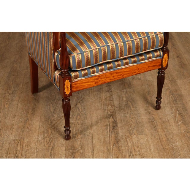 Sheraton Style Vintage Inlaid Mahogany Armchair For Sale - Image 13 of 18