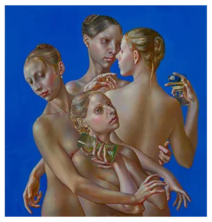 Normunds Braslinsh, Girls and Vine, 2021, Oil on Canvas