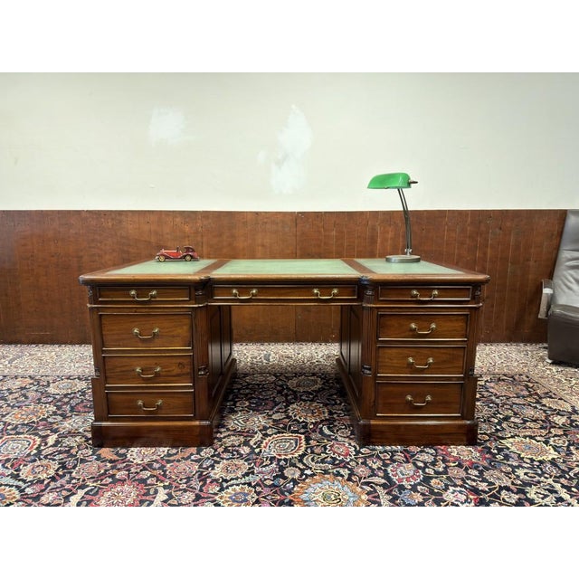 About this Classic English Partnerdesk Desk Classic and Elegant | Antique desks in English, Classic and Chesterfield...