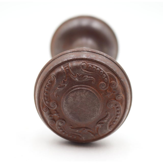 Early 20th Century Pair of 1900s Corbin Flemish Steel Passage Door Knobs For Sale - Image 5 of 5