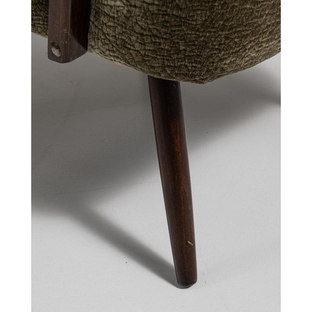 1940s Mid-Century Modern Green Wood Pair of Club Chairs For Sale - Image 4 of 13