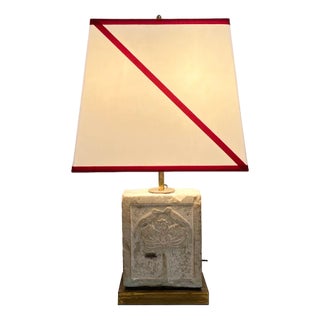 Brass & Marble Table Lamp For Sale
