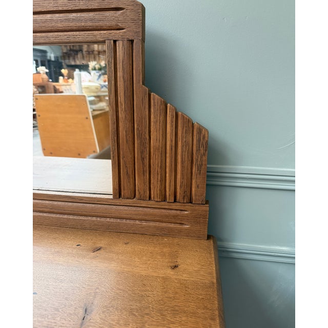 Vintage Art Deco Oak Dressing Table, 1940s For Sale - Image 12 of 13