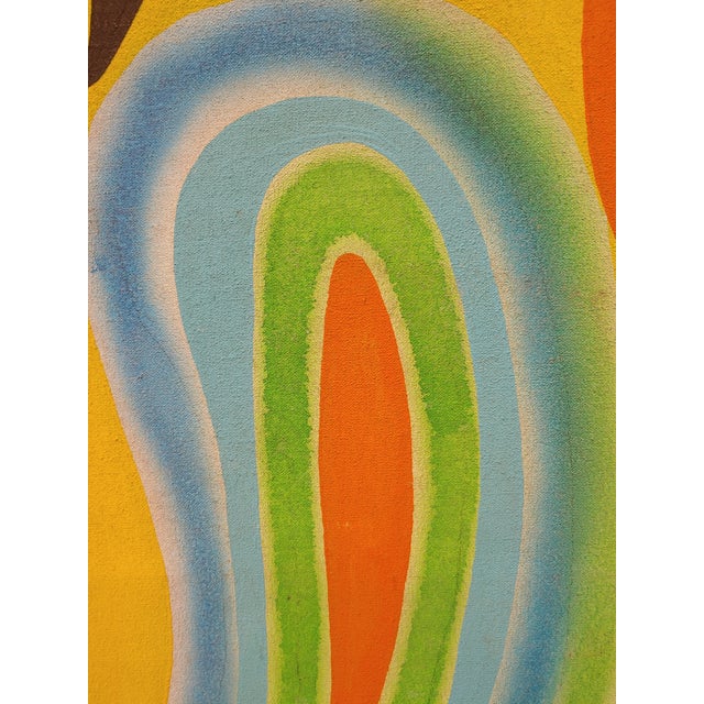1990s 1998 Graffiti Abstract on Canvas Oversize Painting, Unframed For Sale - Image 5 of 10