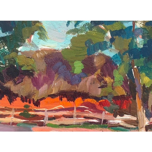 Vintage Ukrainian Impressionist Oil Painting, Rural Landscape, 1960s 16-23 For Sale - Image 4 of 6