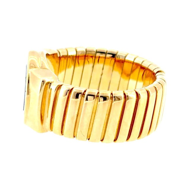 Bvlgari 18k Yellow Gold Black Onyx Tubogas Ring For Sale In Las Vegas - Image 6 of 10