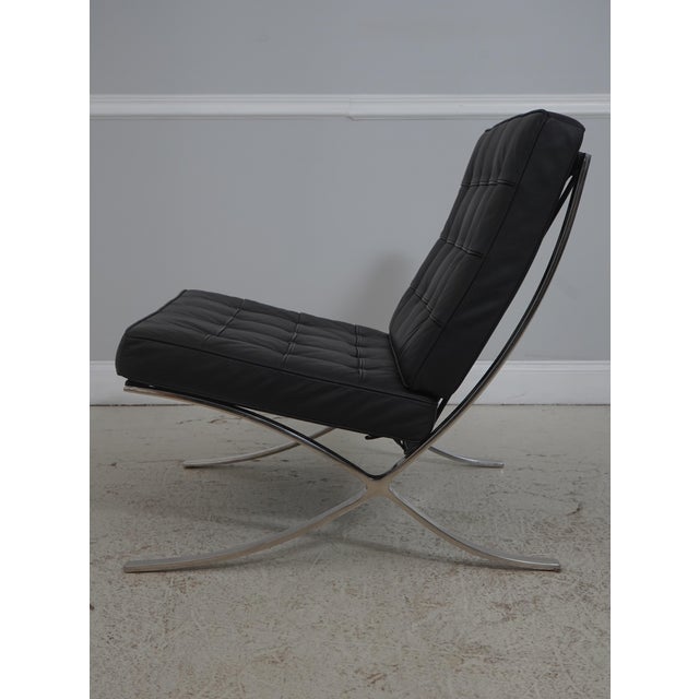 Mid-Century Modern Hekman Mid Century Modern Chrome Barcelona Chair & Ottoman For Sale - Image 3 of 18