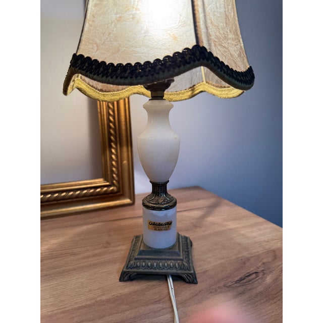 Lamps with Alabaster Bases, Set of 2 For Sale - Image 3 of 5