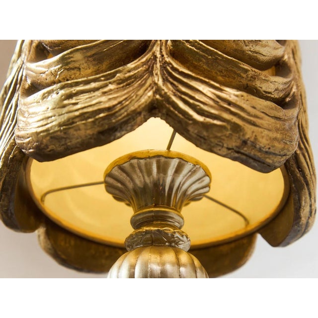 Vintage Italian Gold Draped Swag Lamps - a Pair For Sale In Los Angeles - Image 6 of 7