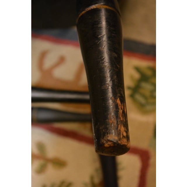 Dartmouth 1769 Nichols & Stone Black Wooden Arm / Captains Chair College Lodge Library For Sale - Image 16 of 18