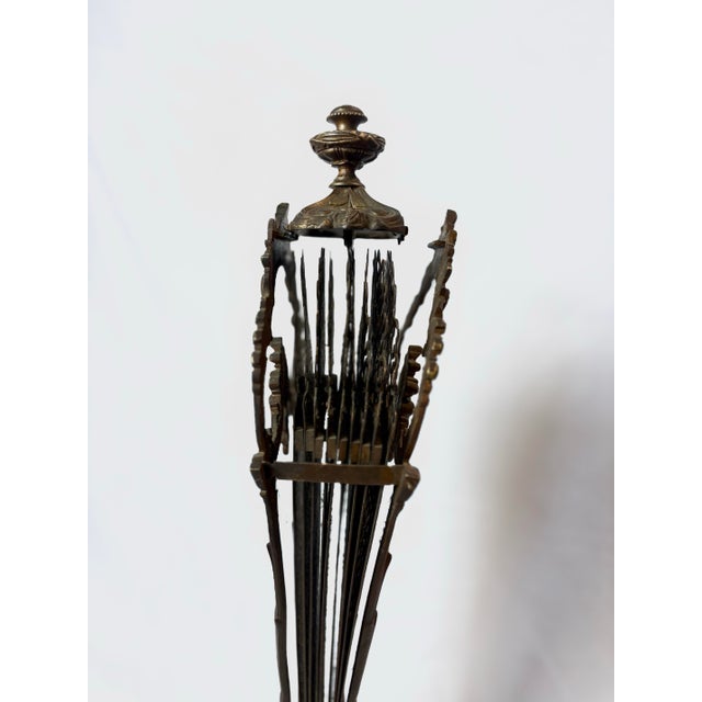 Ornate Victorian Brass Fireplace Fan Screen For Sale In Chicago - Image 6 of 12