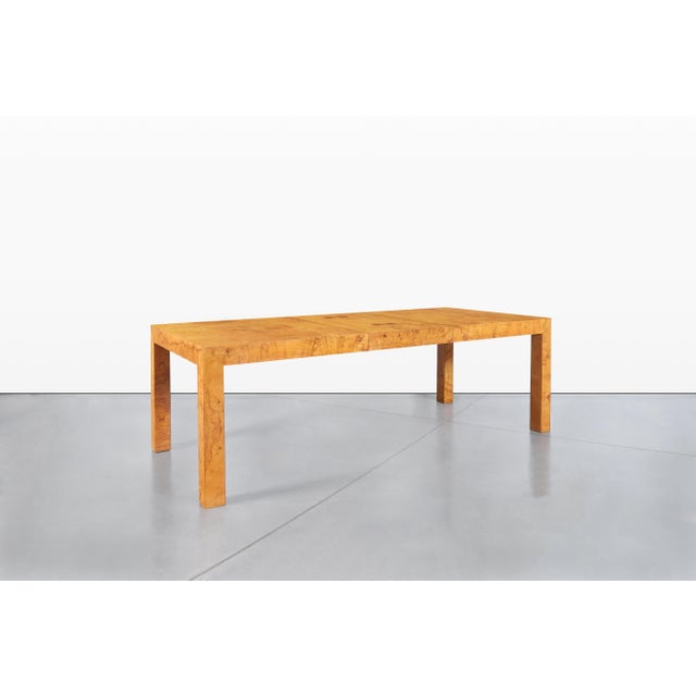 Mid-Century Modern Vintage Burl Wood Dining Table by Milo Baughman for Thayer Coggin For Sale - Image 3 of 15