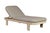 Modern Eclipse Outdoor Solid Teak Wood Natural Look Sun Lounger - Grey Fabric For Sale - Image 3 of 11
