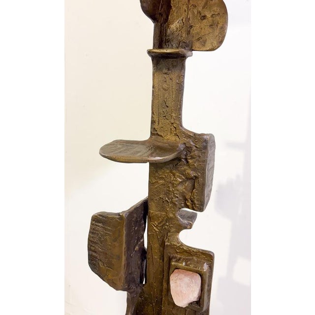 Brutalist bronze Floor Lamp with Incrusted Stones , 1970s Up to 250V (Europe/UK Standard).The wiring of this item may be...
