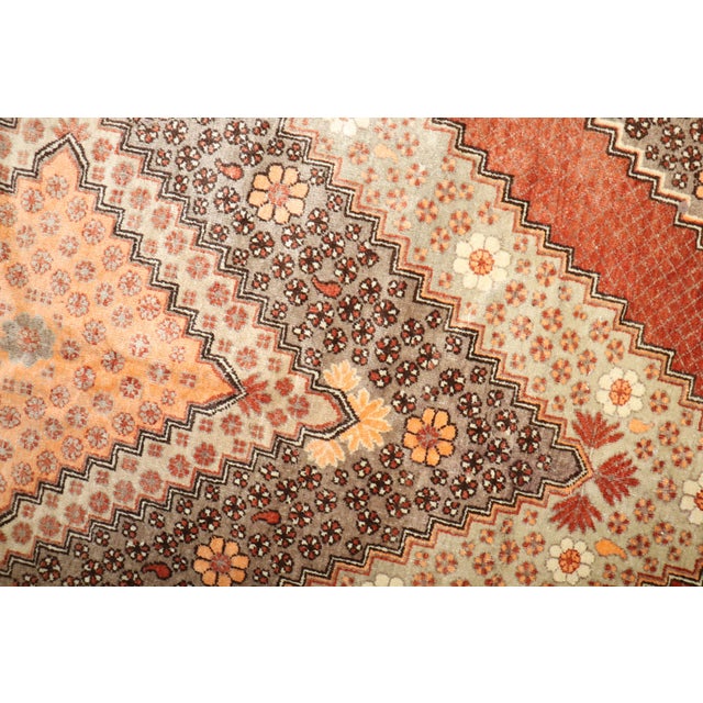 Early 20th Century Zabihi Collection Khotan Apricot Color Gallery Rug - 7' x 13'6" For Sale - Image 9 of 12