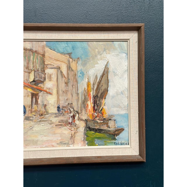 1970s Knut Norman, Harbour Motif, 1950s, Oil on Panel, Framed For Sale - Image 5 of 15