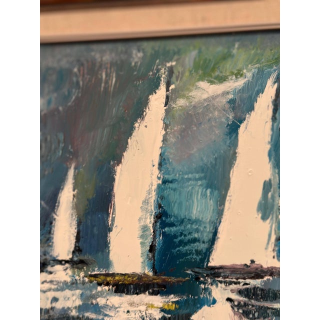 Bertil Thorell, Sailboats, 1977, Oil on Panel, Framed For Sale - Image 6 of 18