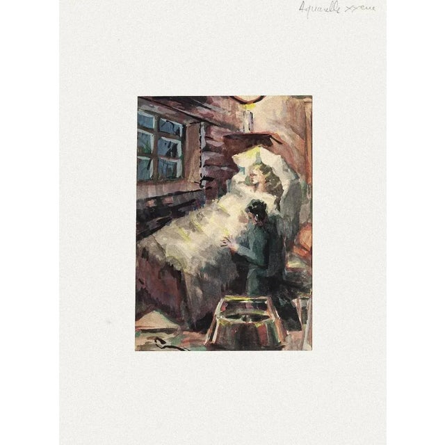 Sympathy is an original watercolor on paper realized by Pierre Laurent Brenot (1913-1998) Good condition, aged. included...