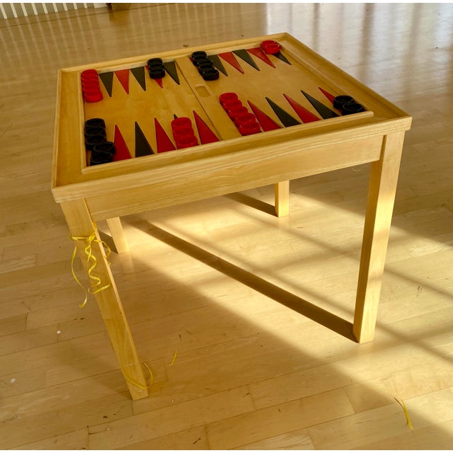 Natural Wood Backgammon Table. This table is easy to play on especially for gamers who like to play on a wood table.
