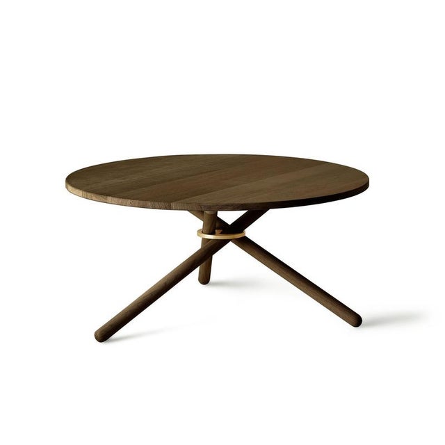 Berta Dark Oak Coffee Table by Eberhart Furniture Dimensions: D 90 x H 38 cm. Materials: Dark oak, brass. Bertha, a sleek...
