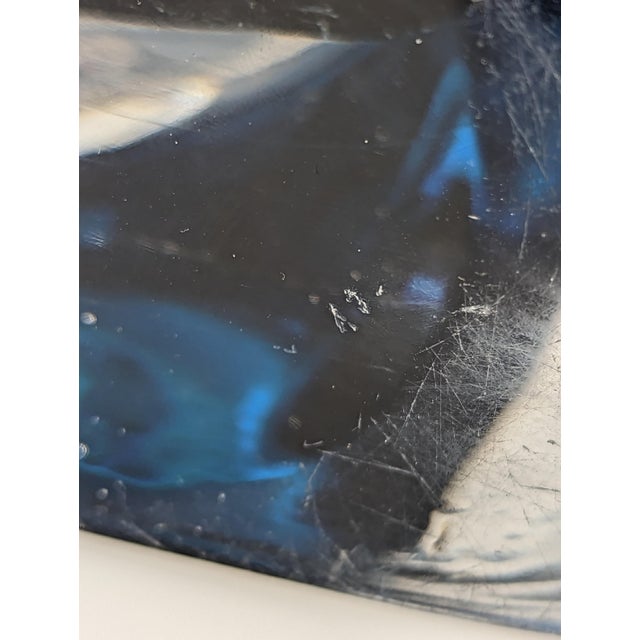 Vintage Swedish Modern Blue Cased Glass Table Lamp from Orrefors, 1950s For Sale - Image 6 of 11