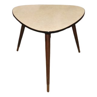 Kidney-Shaped Cocktail Table with Pink Formica Top and Brass Details, 1950s For Sale