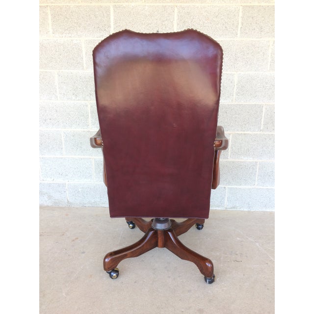 Fairfield Burgundy Leather Desk Chair Chairish