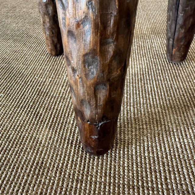 Wood Vintage Reclaimed Pine Side Table 17.5″ – Walnut For Sale - Image 7 of 9