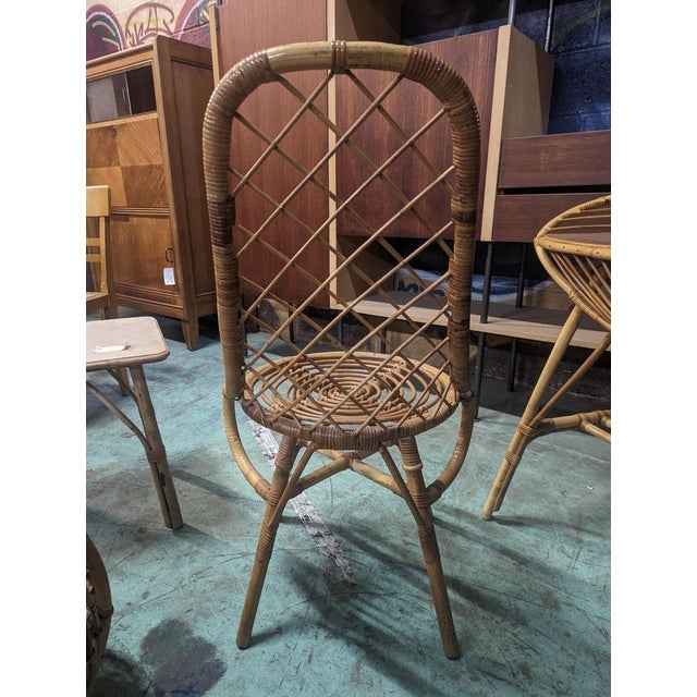 Rattan Dressing Table and Chair, Set of 2 For Sale - Image 4 of 7