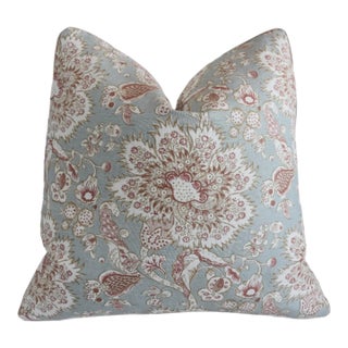 Eckington Fabrics by Designer Nicolas Herbert Botanical Floral Feather/Down Pillow For Sale