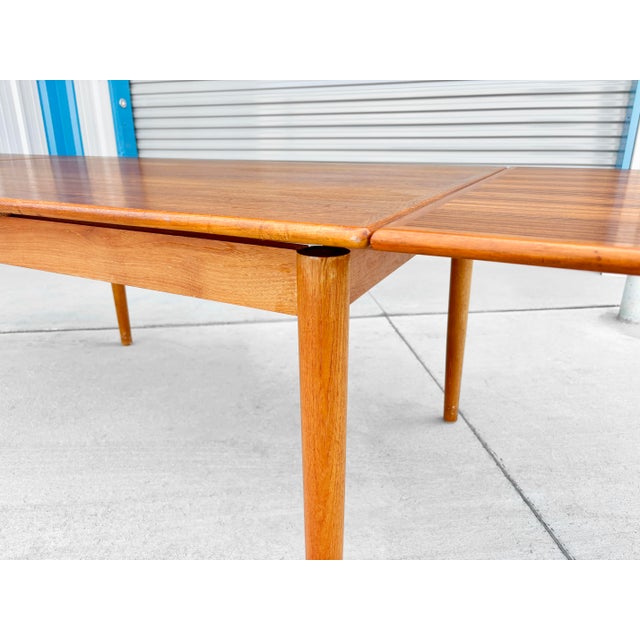 1960s Danish Modern Teak Extendable Dining Table For Sale - Image 11 of 12