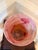 Contemporary Blush Pink & Cranberry Abstract Art Glass Vase For Sale - Image 9 of 9