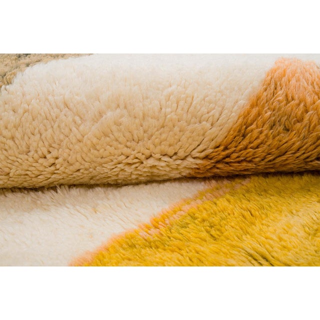 Abstract Modernist Color-Block Hand-Knotted Moroccan Wool Rug | 9'11" X 6'9" | One of a Kind For Sale - Image 3 of 7