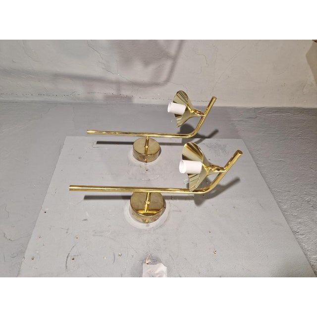 1980s Sphere Wall Lamps in Brass and Glass, Set of 2 For Sale - Image 5 of 13